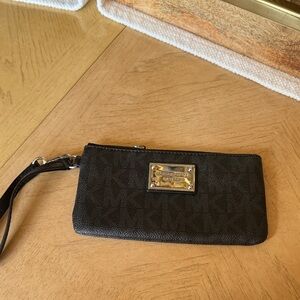 Michael Kors Black Logo Key & Card Holder wristlet